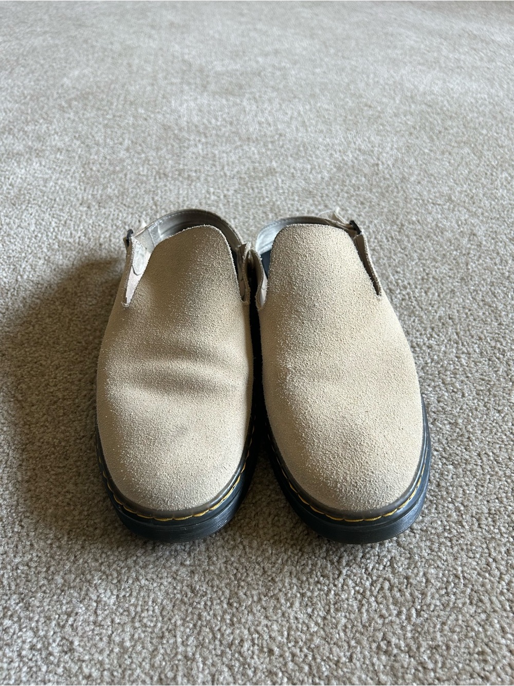 Dr. Martens Beige Suede Slip-On Loafers